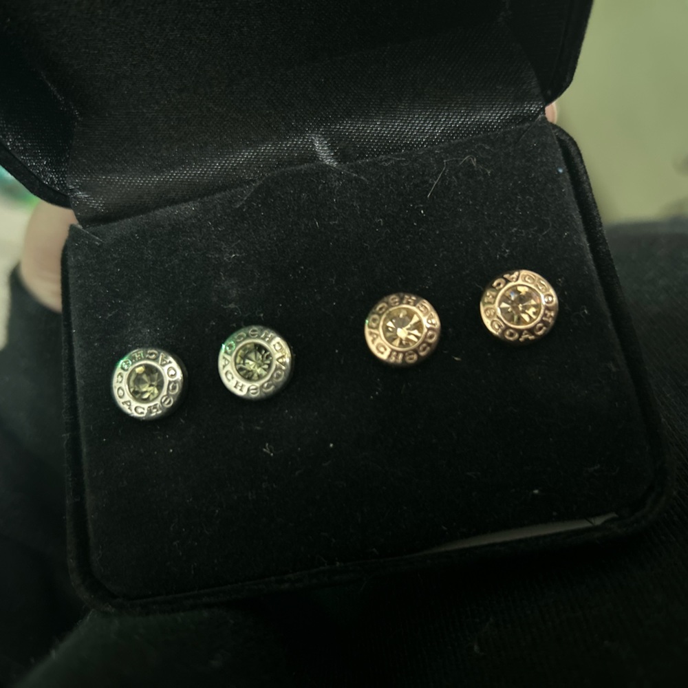 Coach earrings silver and rose gold